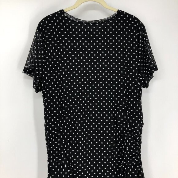 Le Chateau  Black white Polka Dot short sleeve ruched NWT Dress Size XXL - Picture 11 of 16